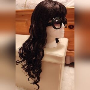 Dark Brown Curled Wig